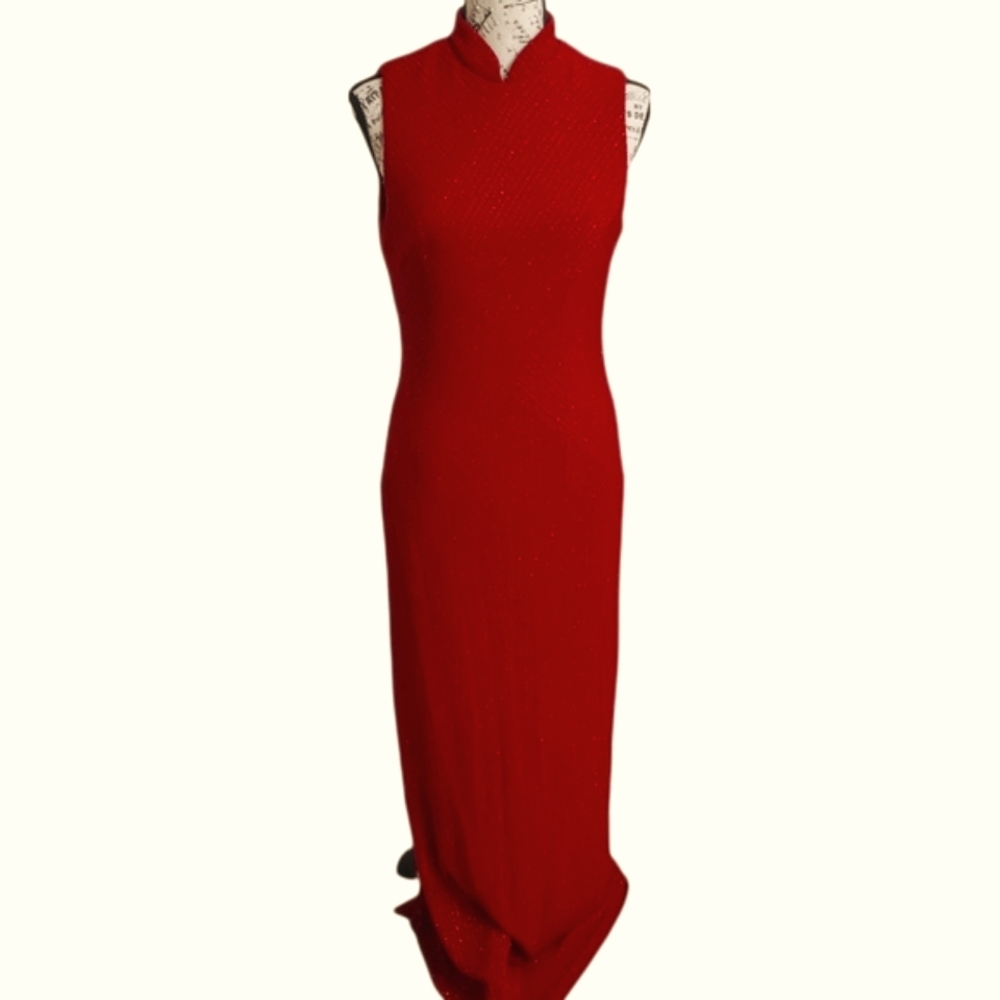 Alex Evenings Women's Red Sparkle Gown (AF02)
